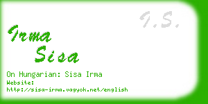 irma sisa business card